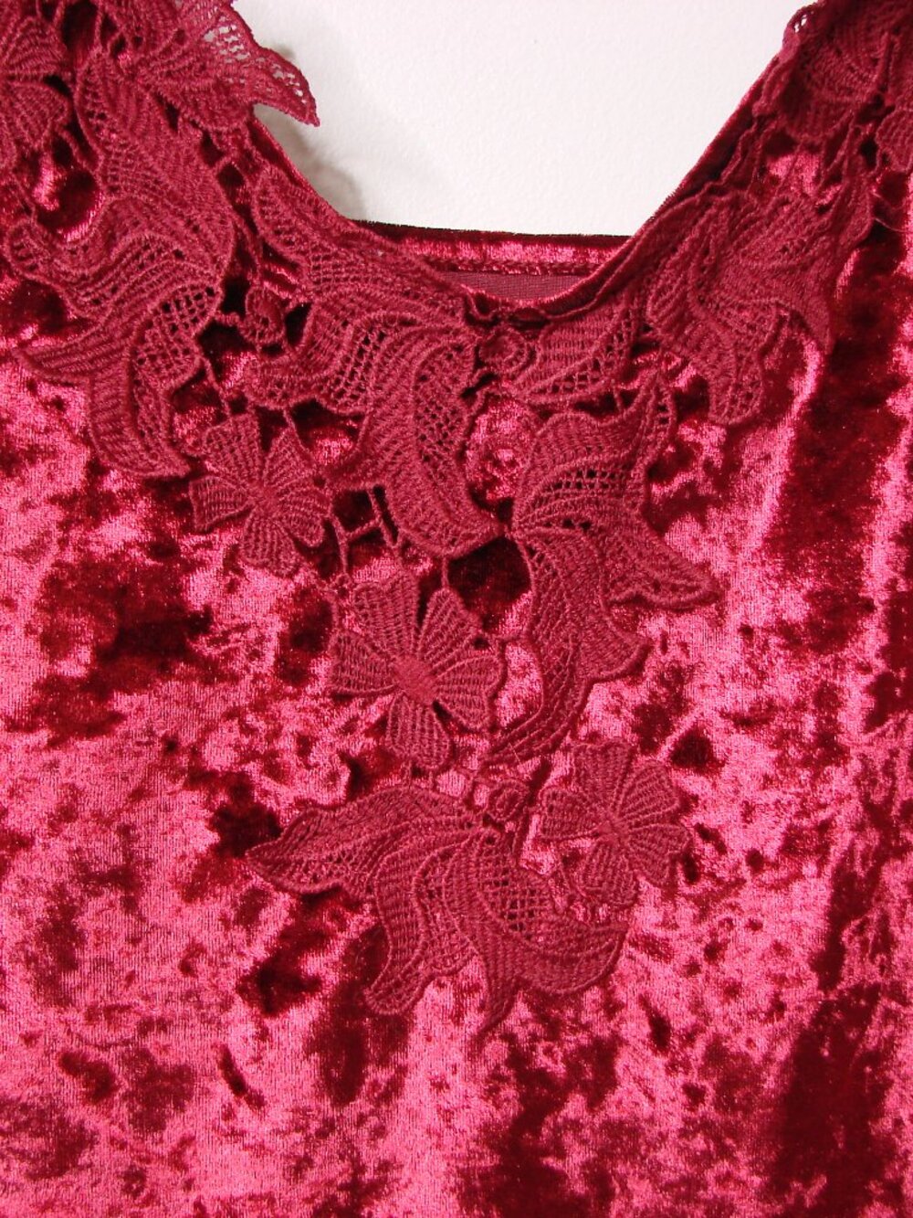 Vintage Y2K Burgundy Velvet Lace Camisole Babydoll Fairy Goth Whimsigoth Small - Picture 9 of 14